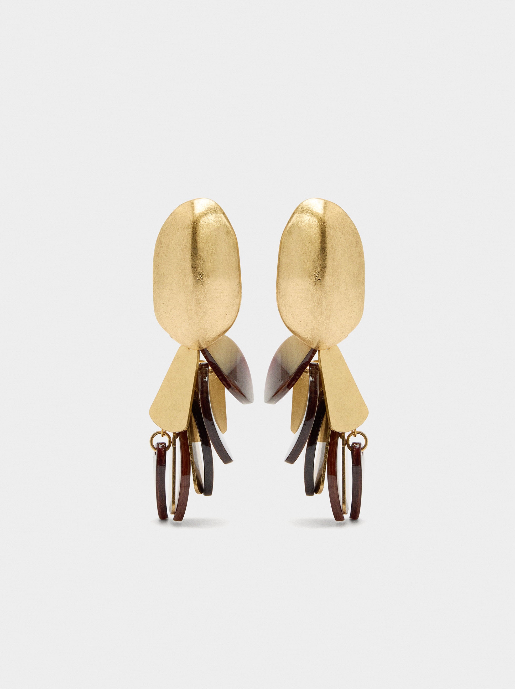 Pendientes Maxi Ovales Con Pétalos