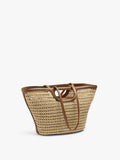Bolso Tote Efecto Rafia Con Bolso Removible