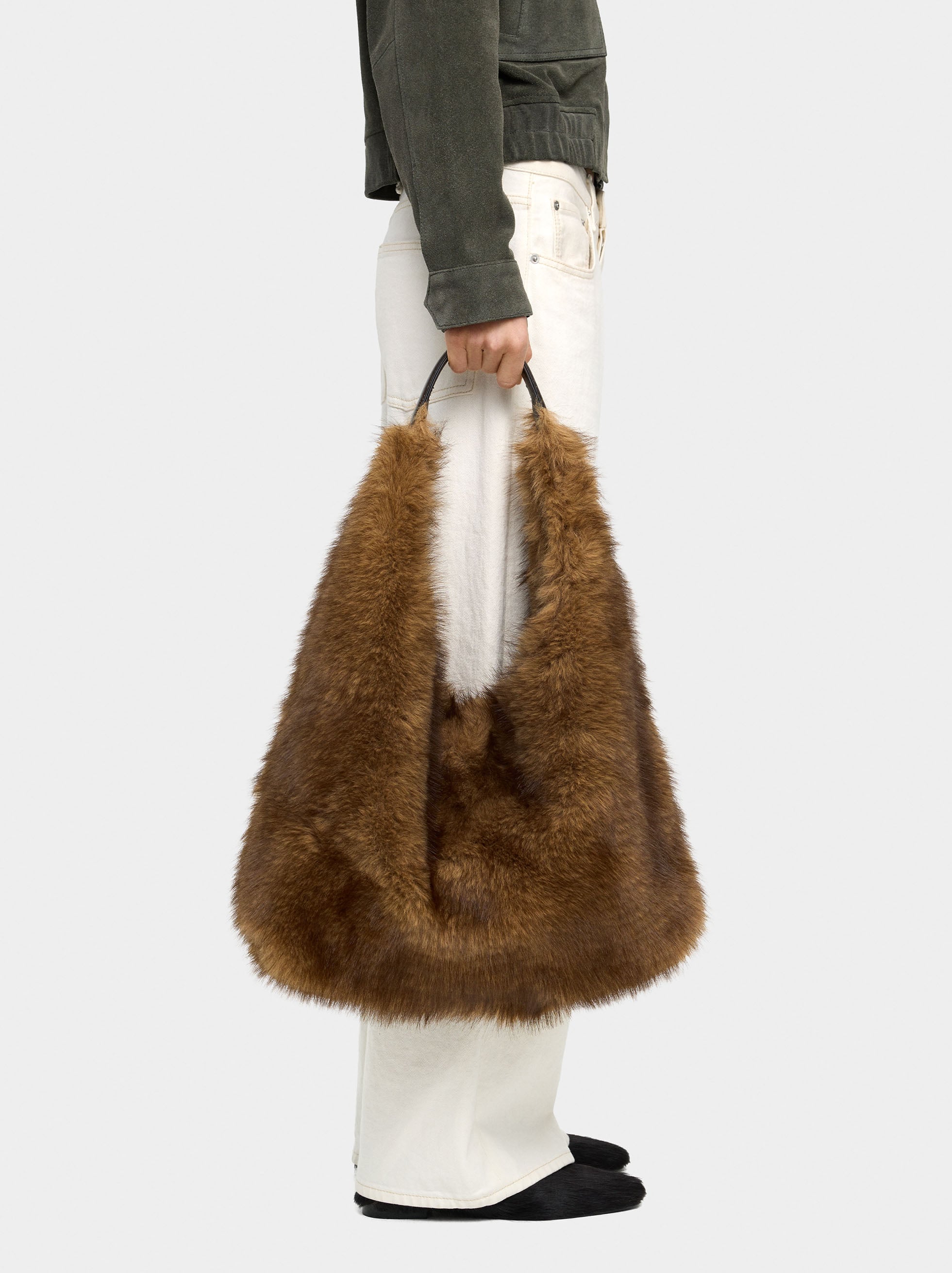 Bolso Hobo Efecto Pelo