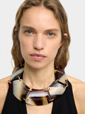 Maxi Collar Corto Efecto Piedra