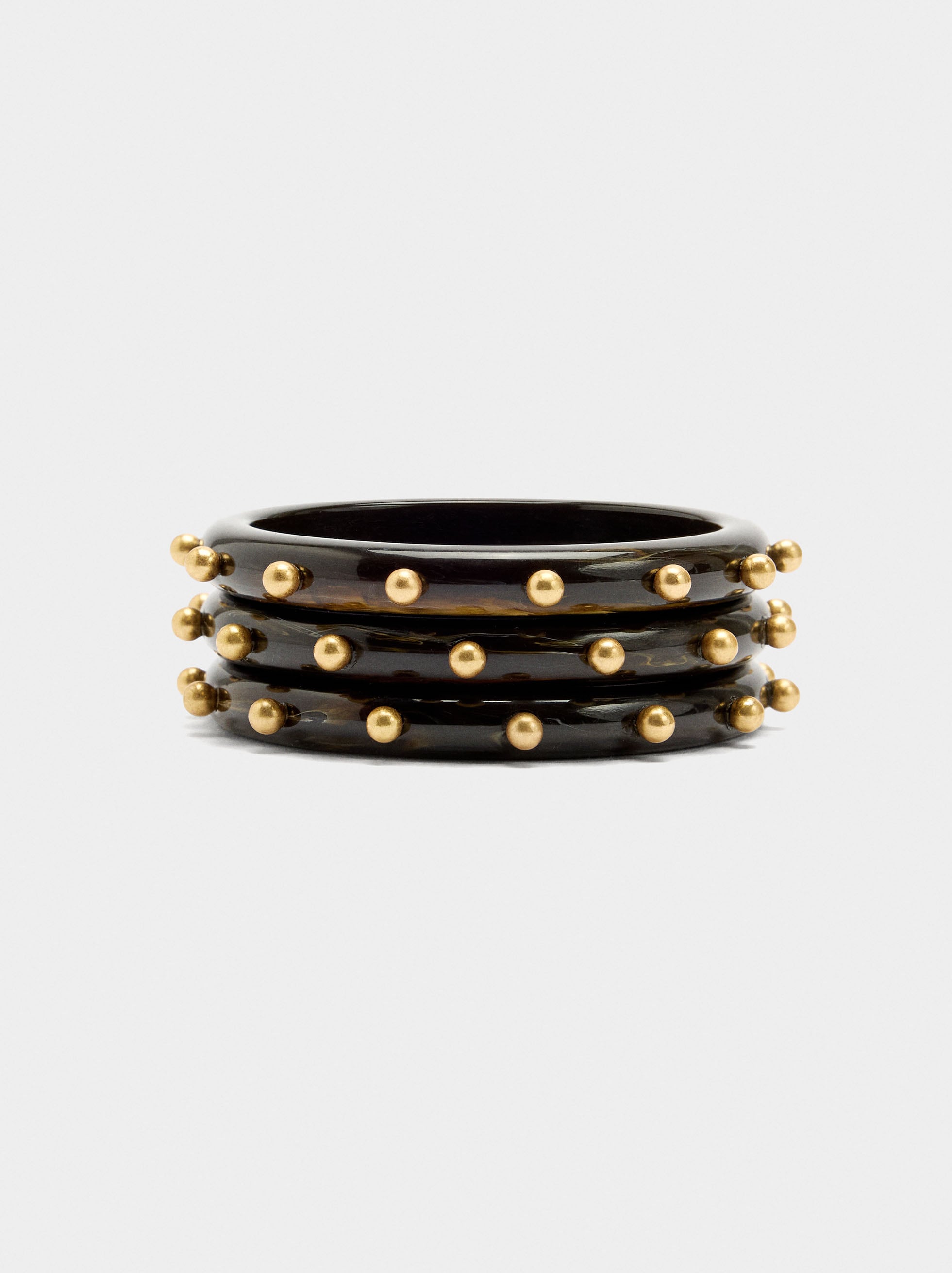 Set De Pulseras Efecto Piedra Con Esferas