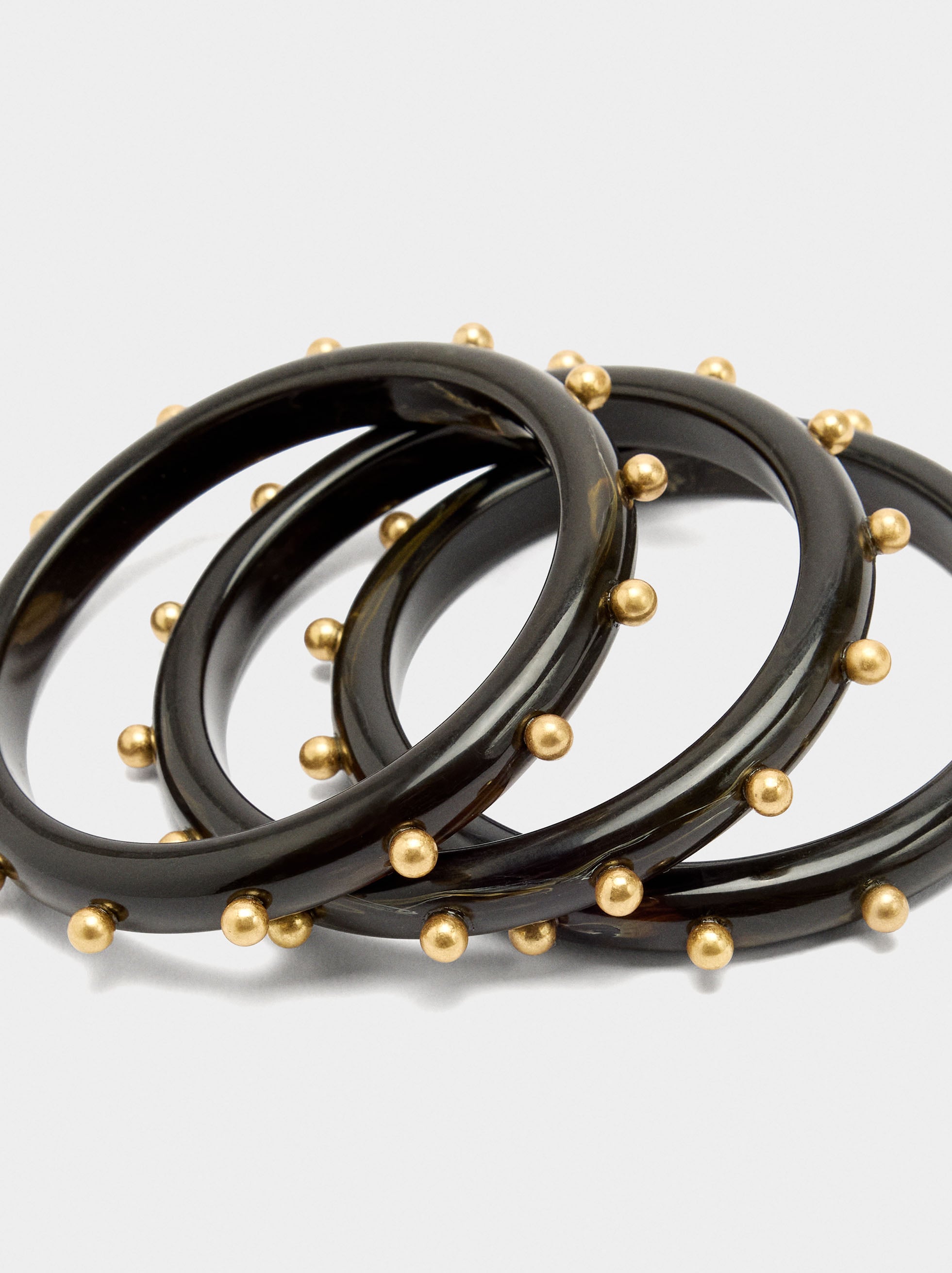 Set De Pulseras Efecto Piedra Con Esferas