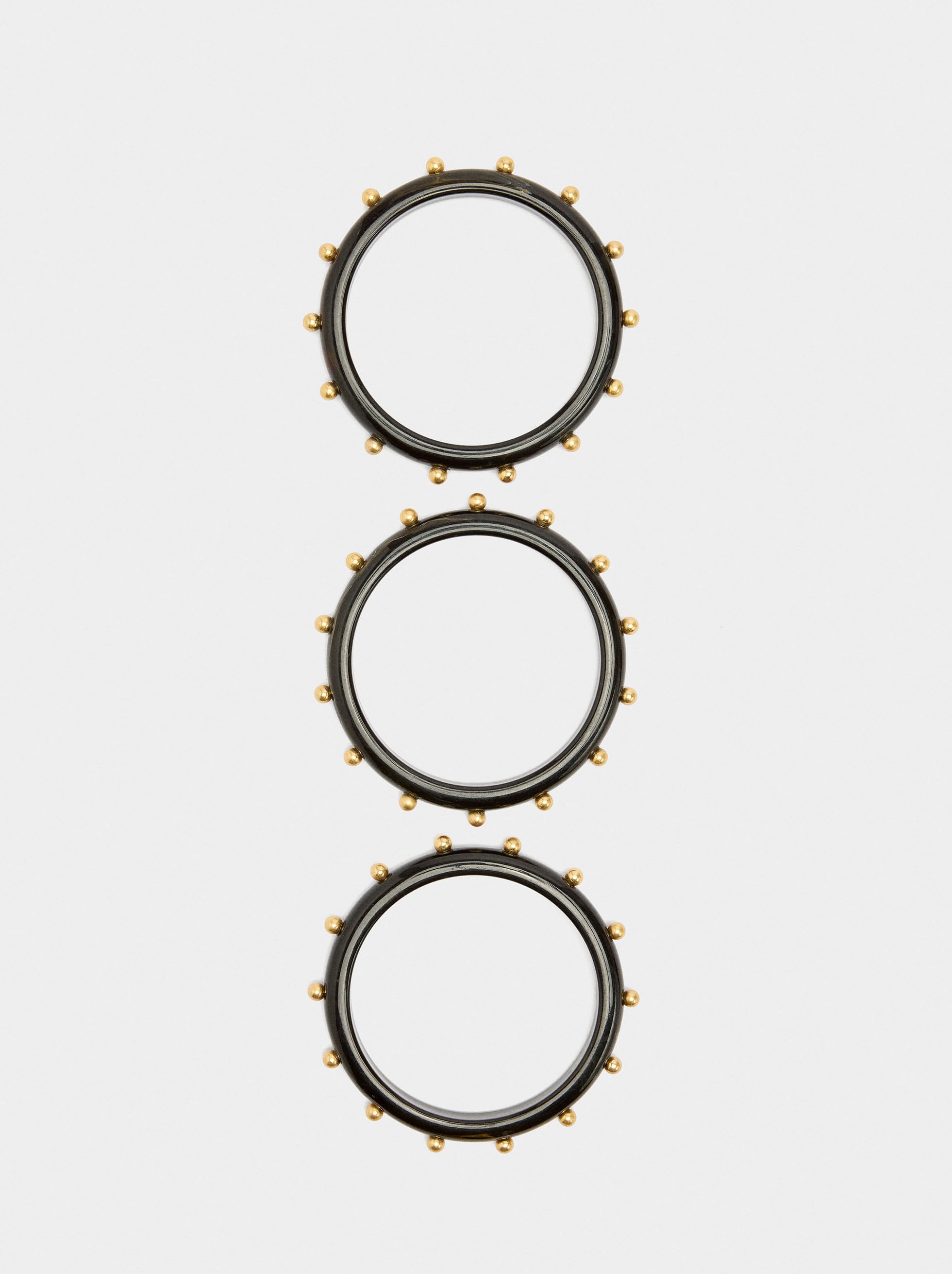 Set De Pulseras Efecto Piedra Con Esferas