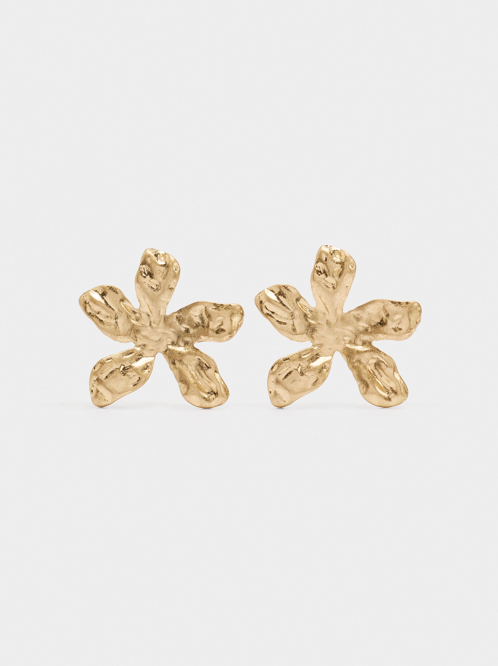 Pendientes Maxi Flor Con Textura