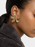 Pendientes Maxi Flor Con Textura