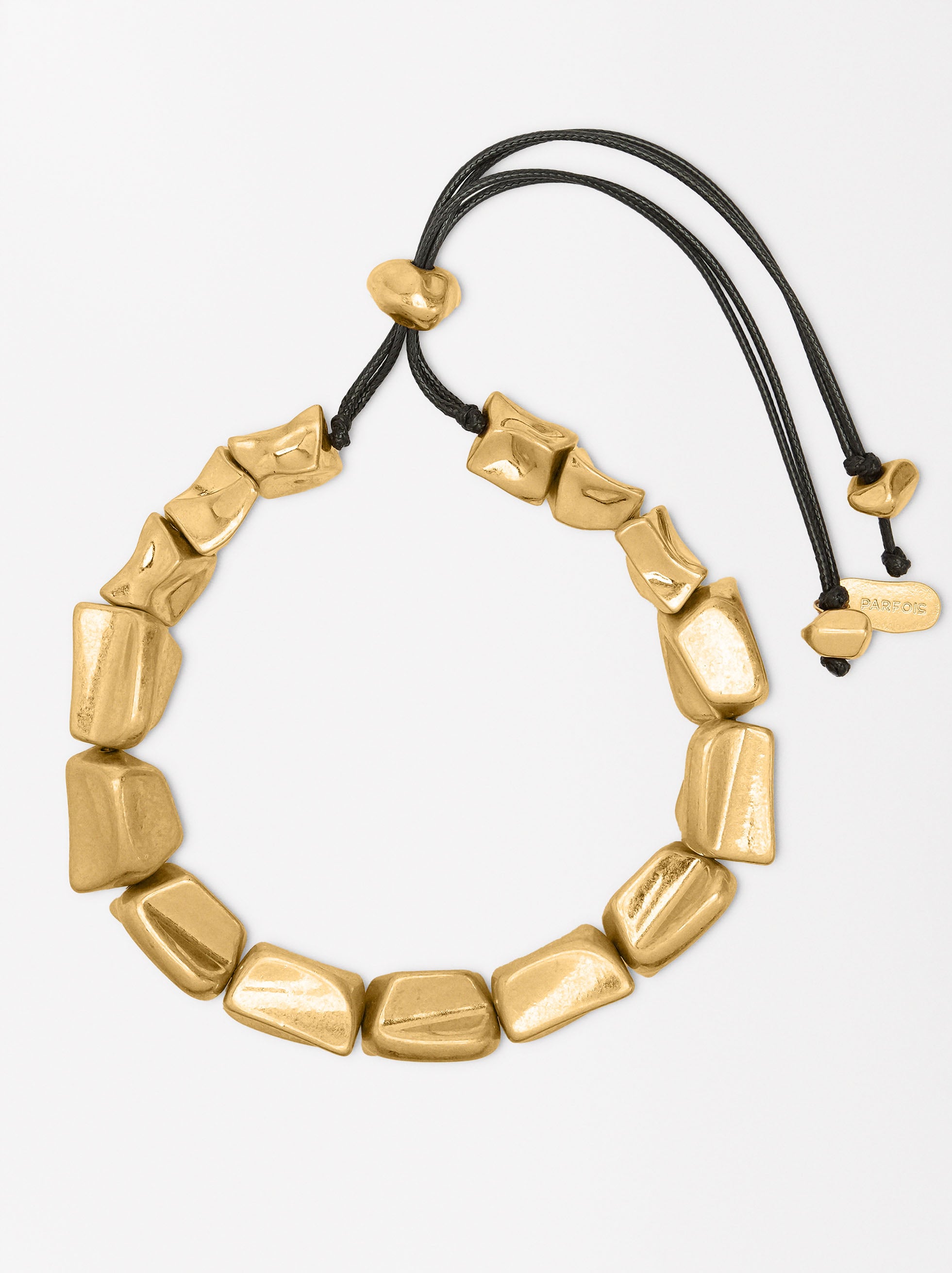 Collar Corto Con Cuentas Cuadradas