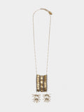 Collar Con Colgante De Bolsillo Bicolor