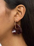 Aros Maxi Flor Doble Efecto Piedra