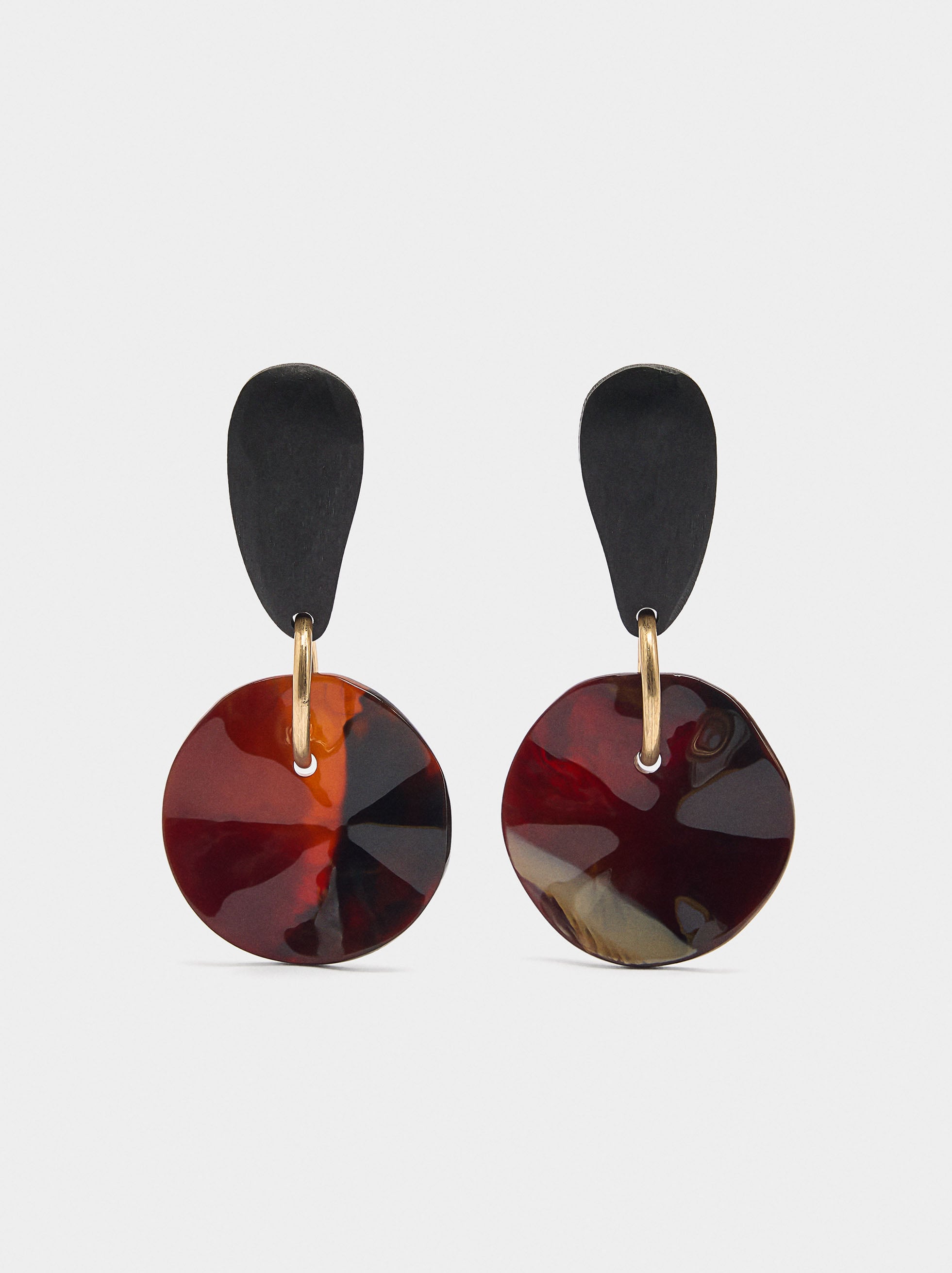 Pendientes Maxi Con Madera