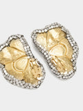 Pendientes Maxi Media Flor Bicolor
