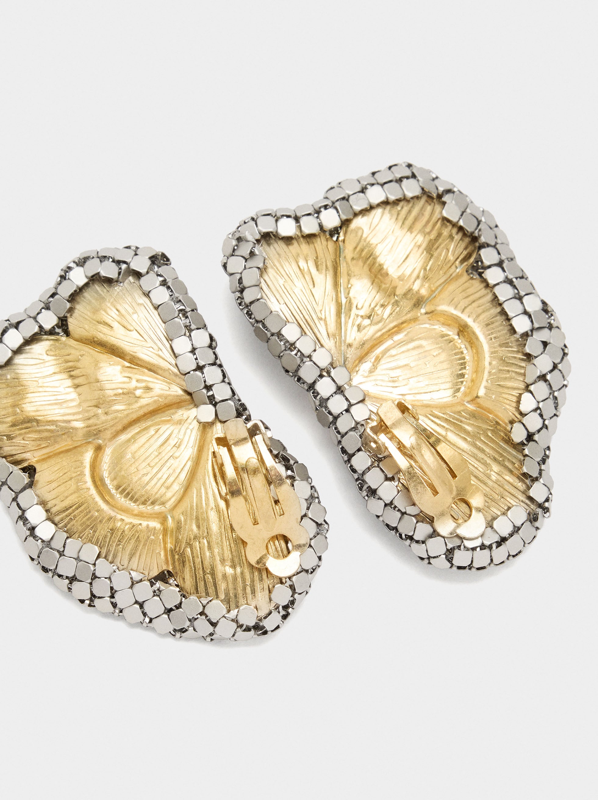 Pendientes Maxi Media Flor Bicolor