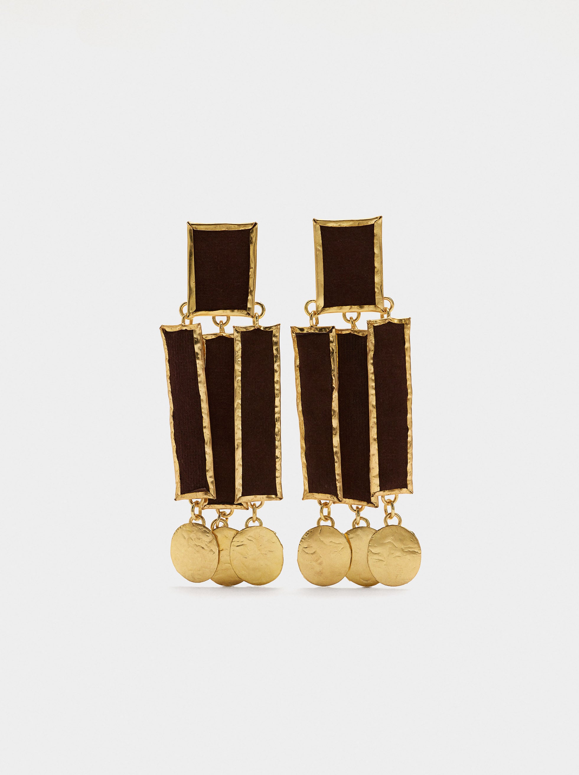 Pendientes Maxi Rectangulares Con Barras