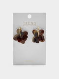 Aros Maxi Flor Doble Efecto Piedra