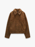 Chaqueta De Piel Efecto Desgastado