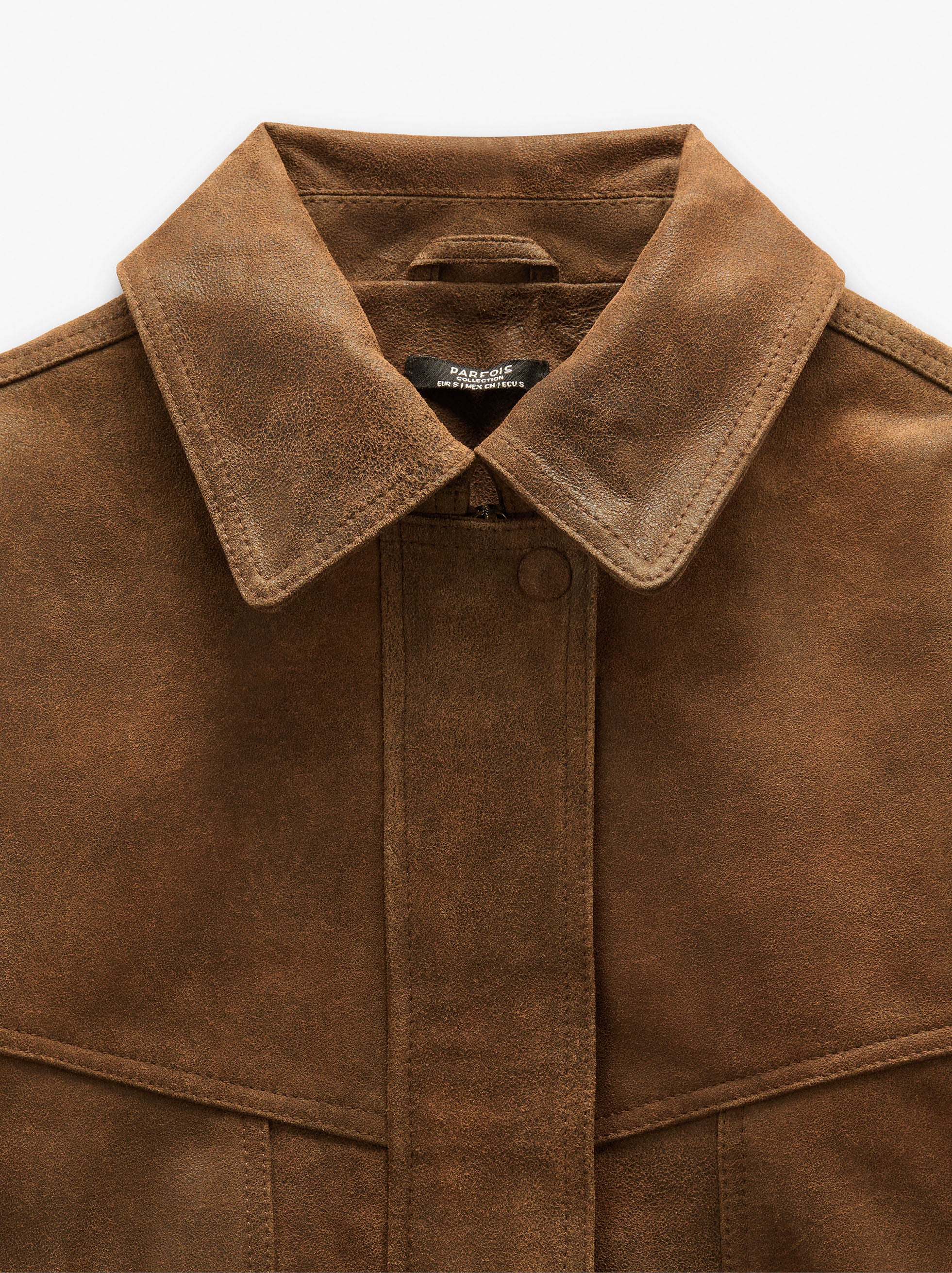 Chaqueta De Piel Efecto Desgastado