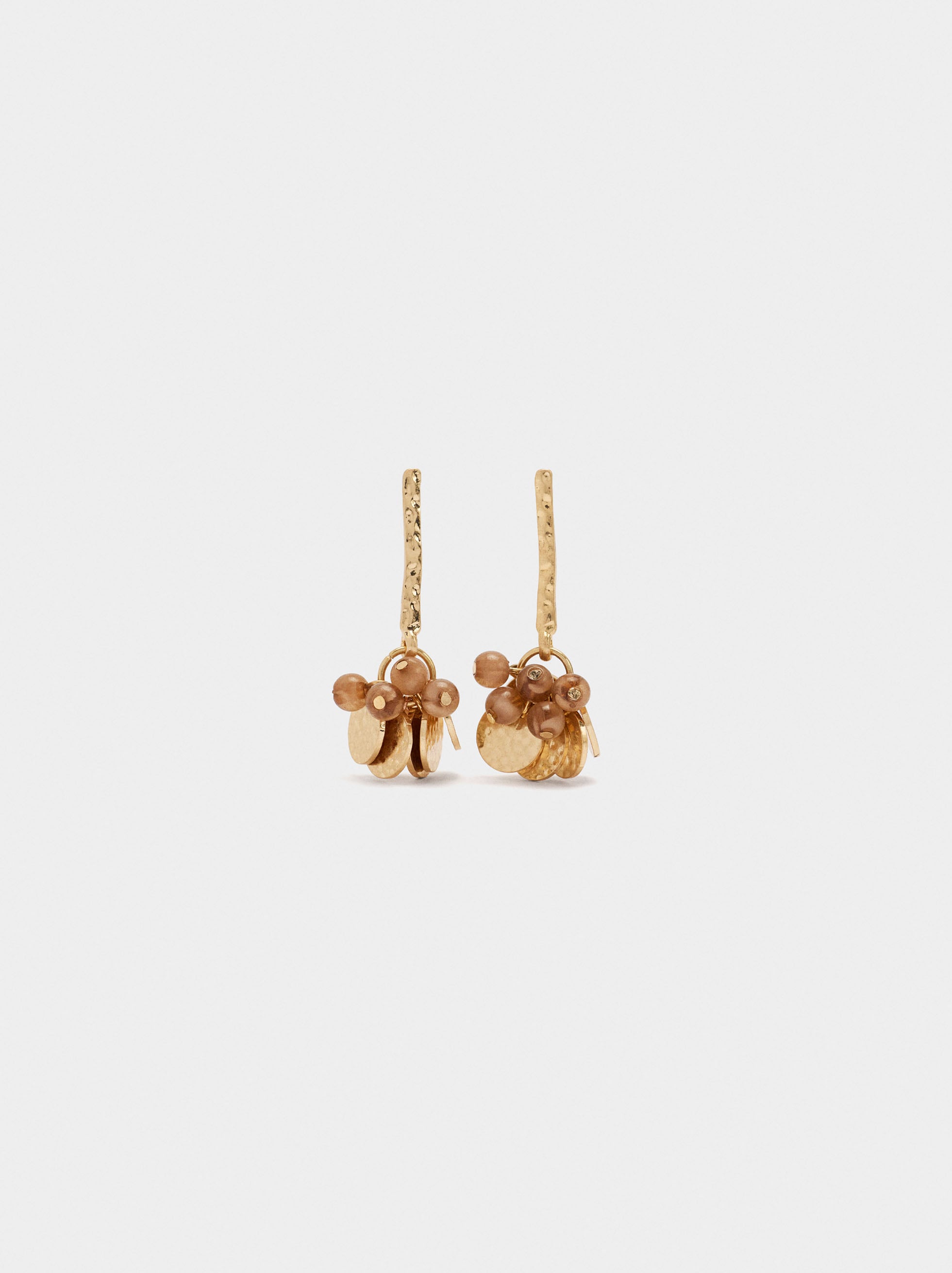 Pendientes Barra Con Mini Medallas Y Cuentas