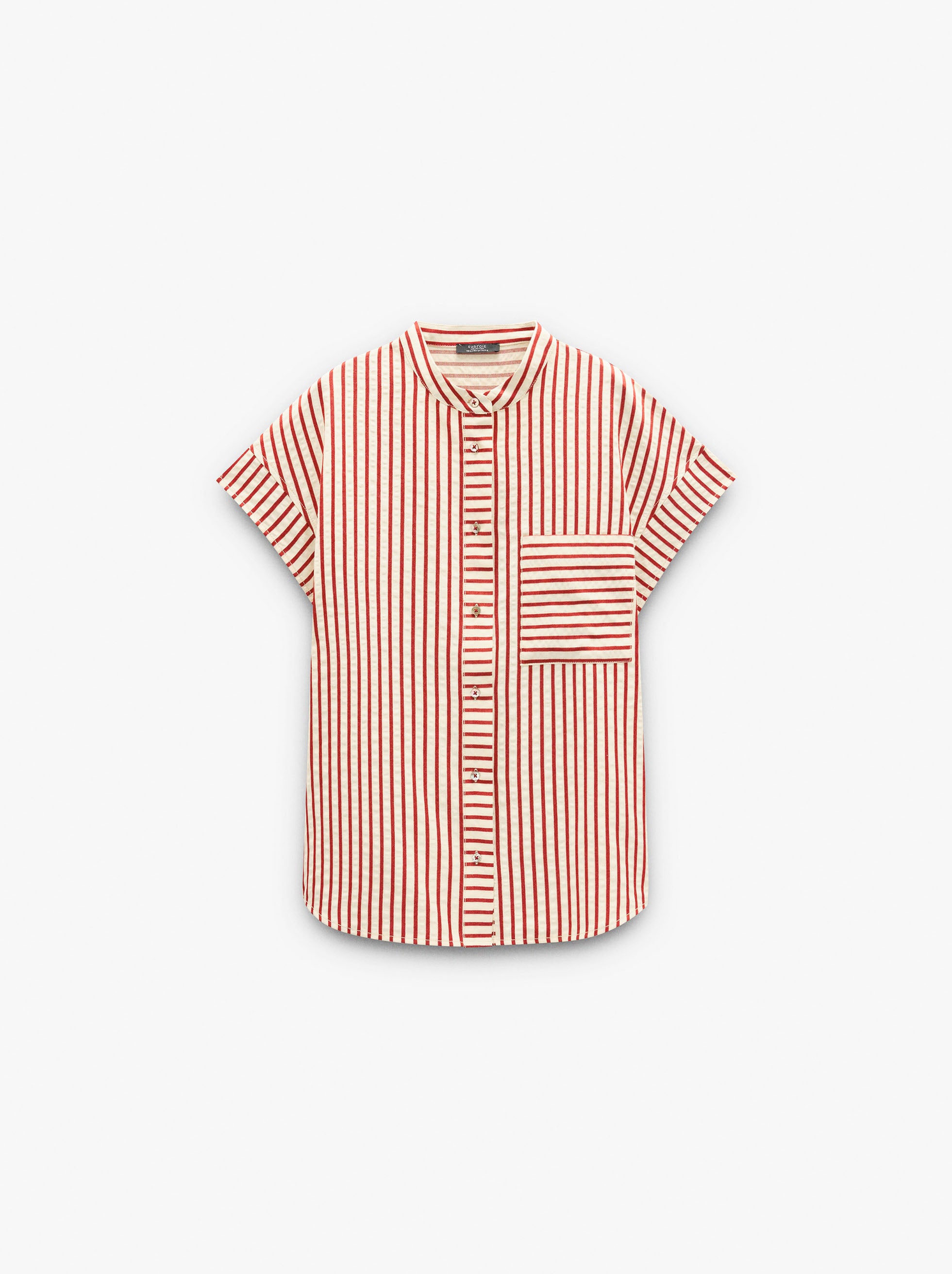 Camisa Cuello Mao A Rayas