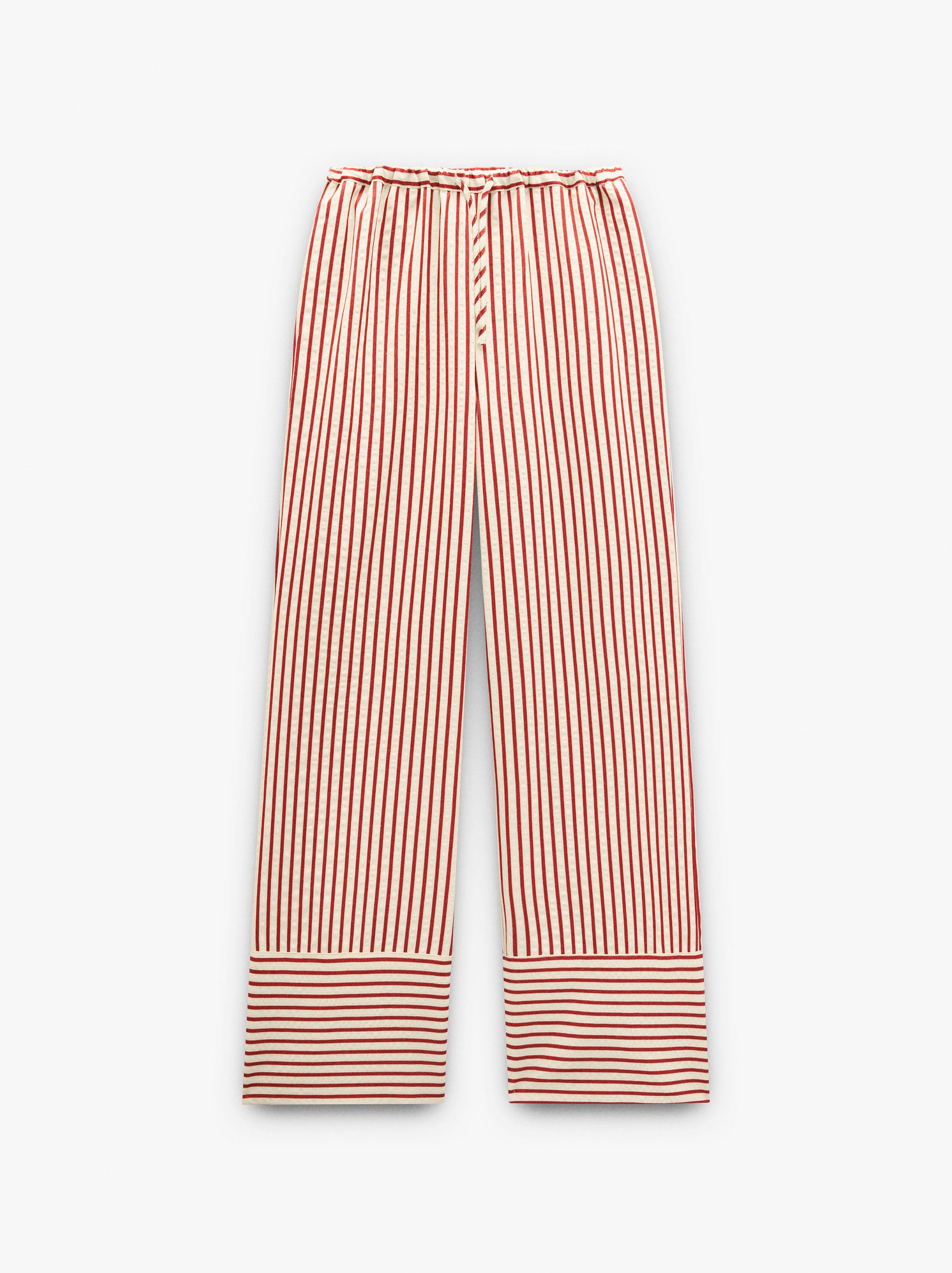 Pantalón Recto A Rayas
