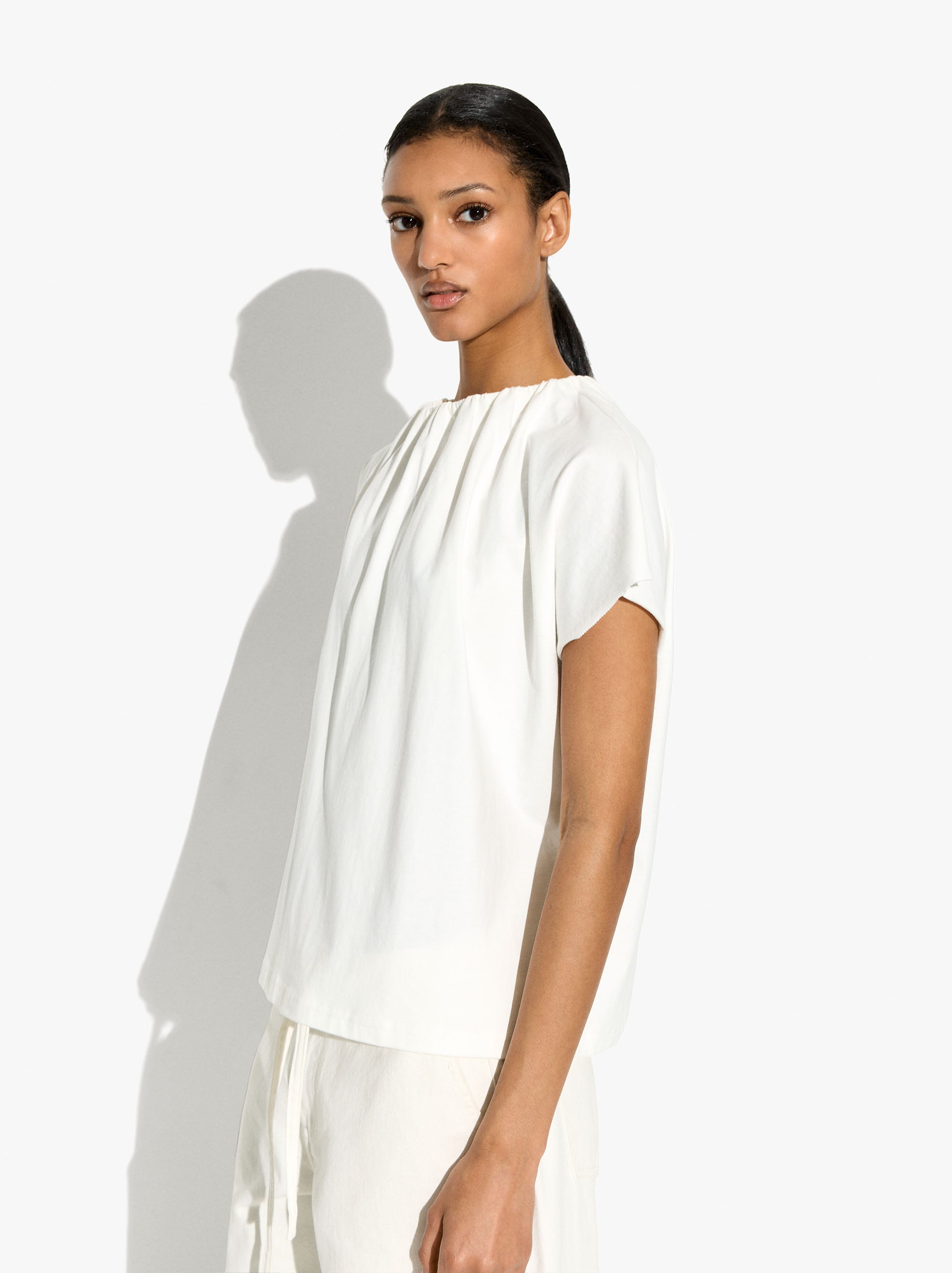 Blusa Con Pliegues 100% Algodón