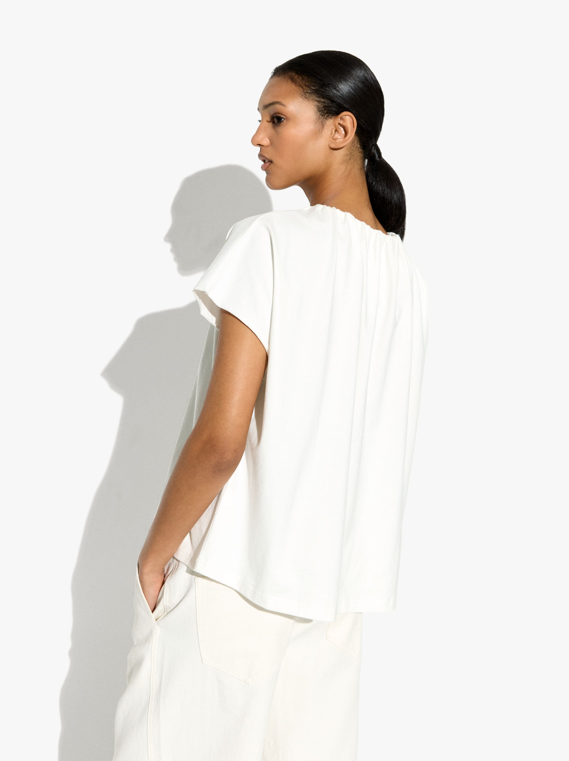 Blusa Con Pliegues 100% Algodón