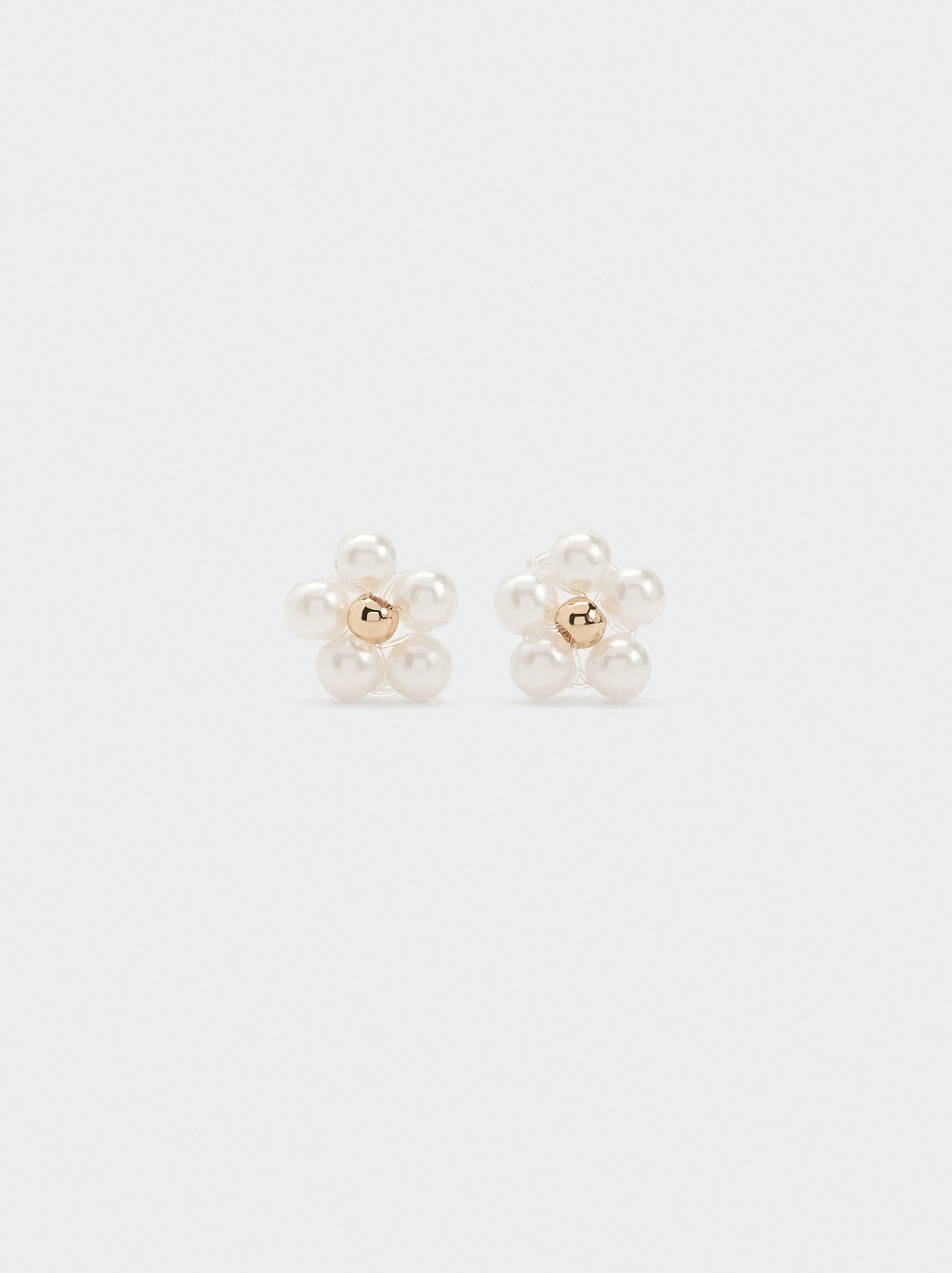 Pendientes De Flor Con Perlas