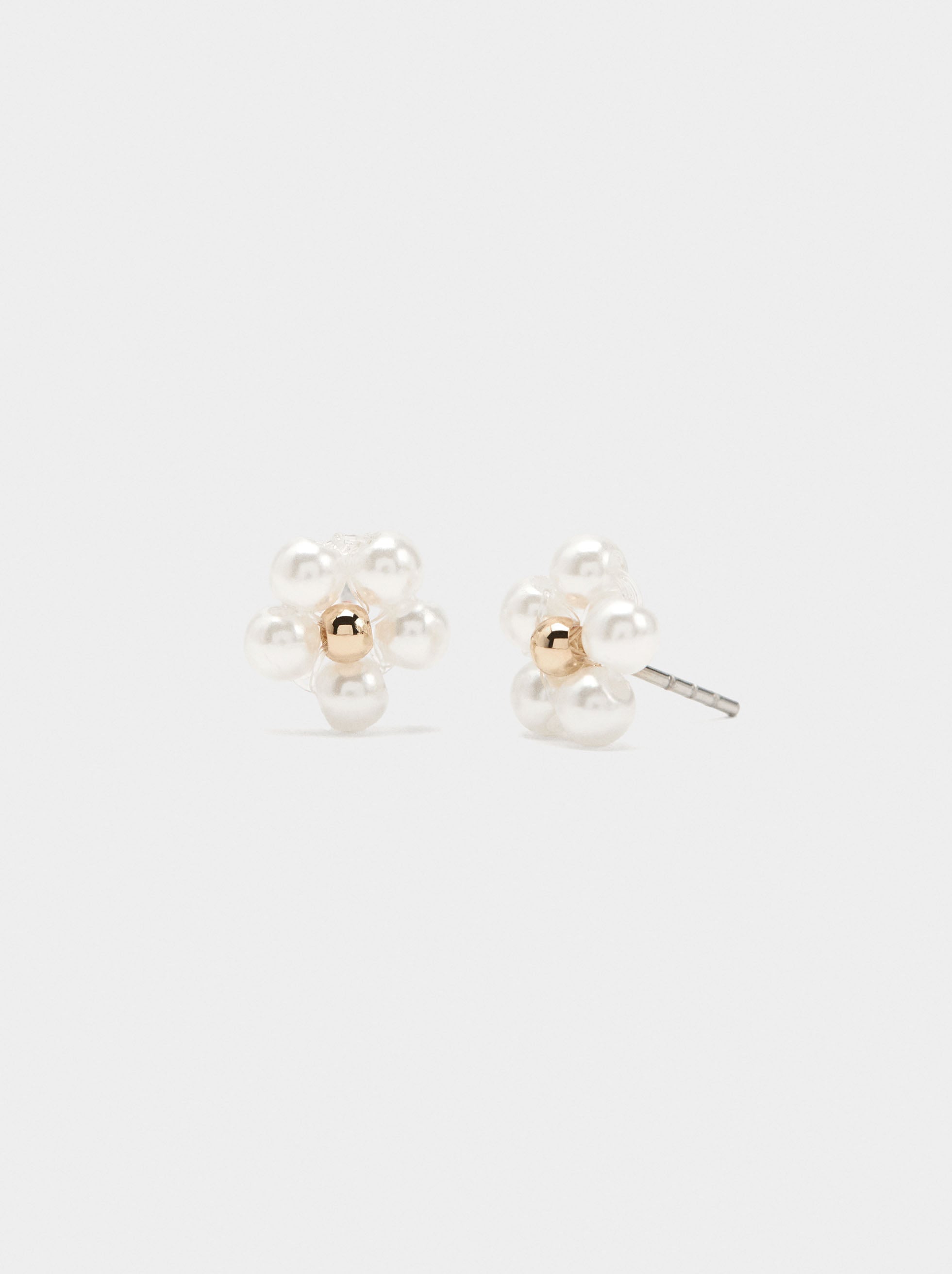 Pendientes De Flor Con Perlas