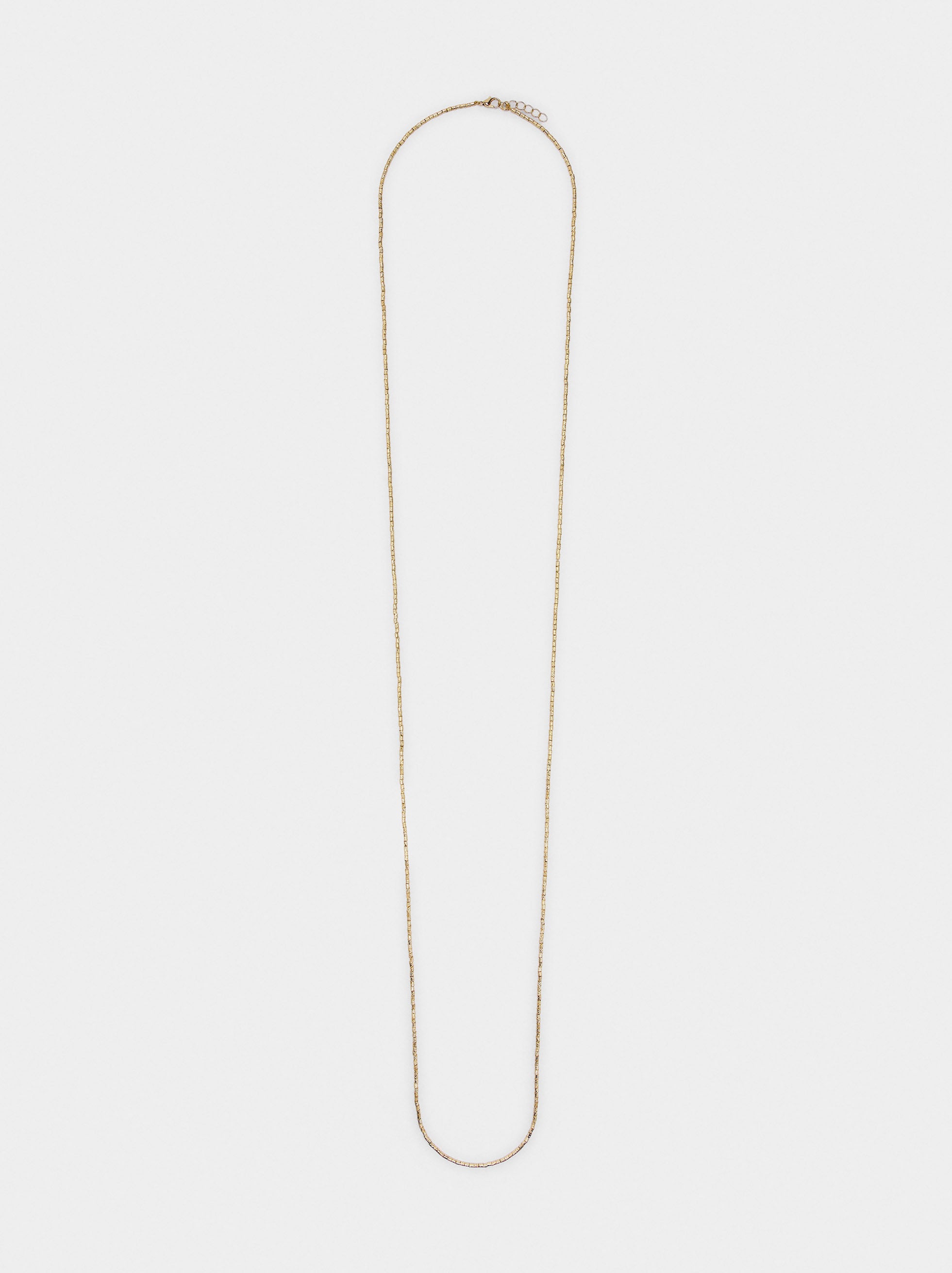 Collar Largo Con Cuentas Cilíndricas