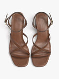 Sandalias De Tiras Con Tacón Ancho