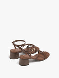 Sandalias De Tiras Con Tacón Ancho