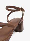 Sandalias De Tiras Con Tacón Ancho