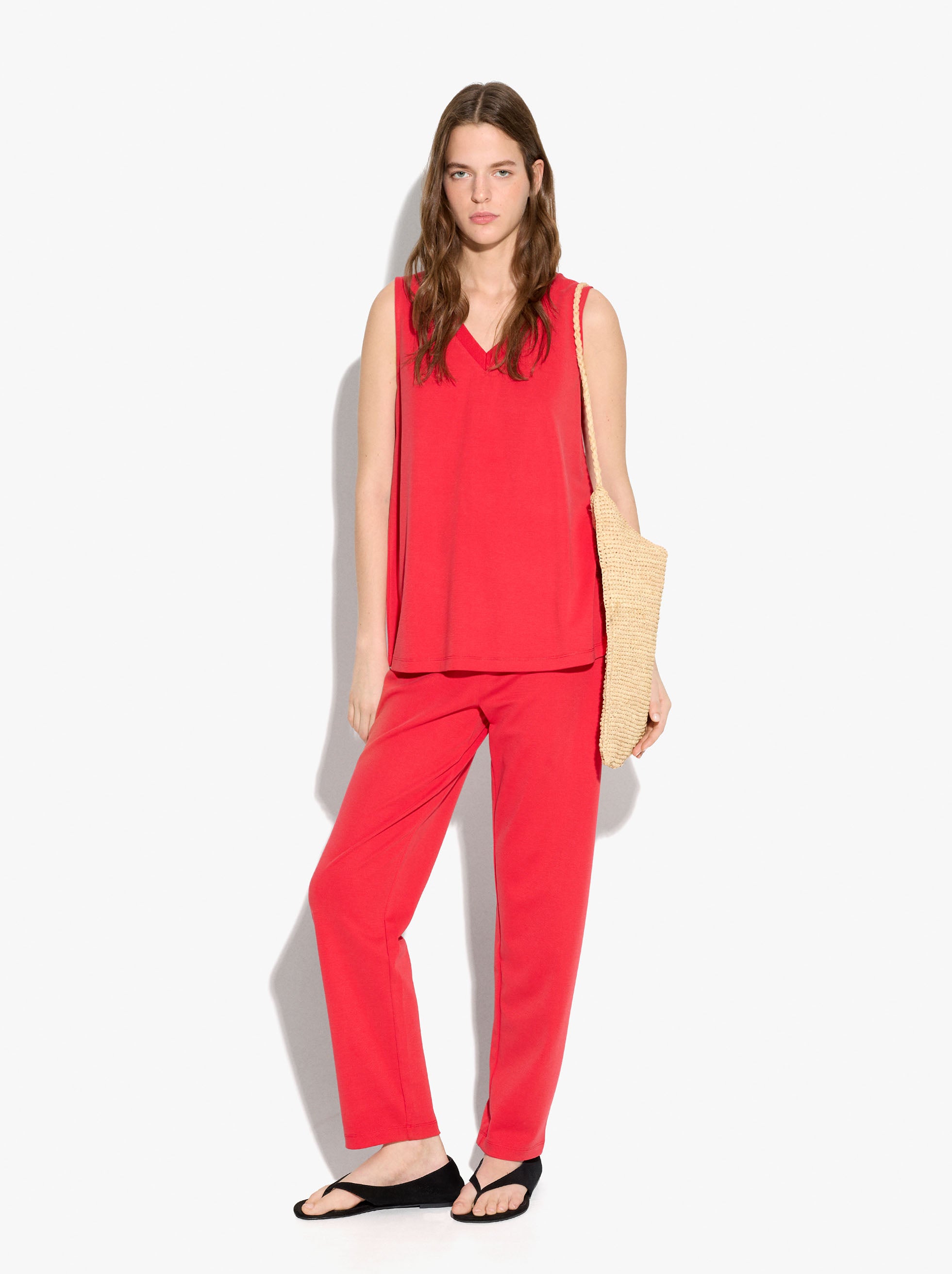 Pantalón Fluido Con Cintura Elástica