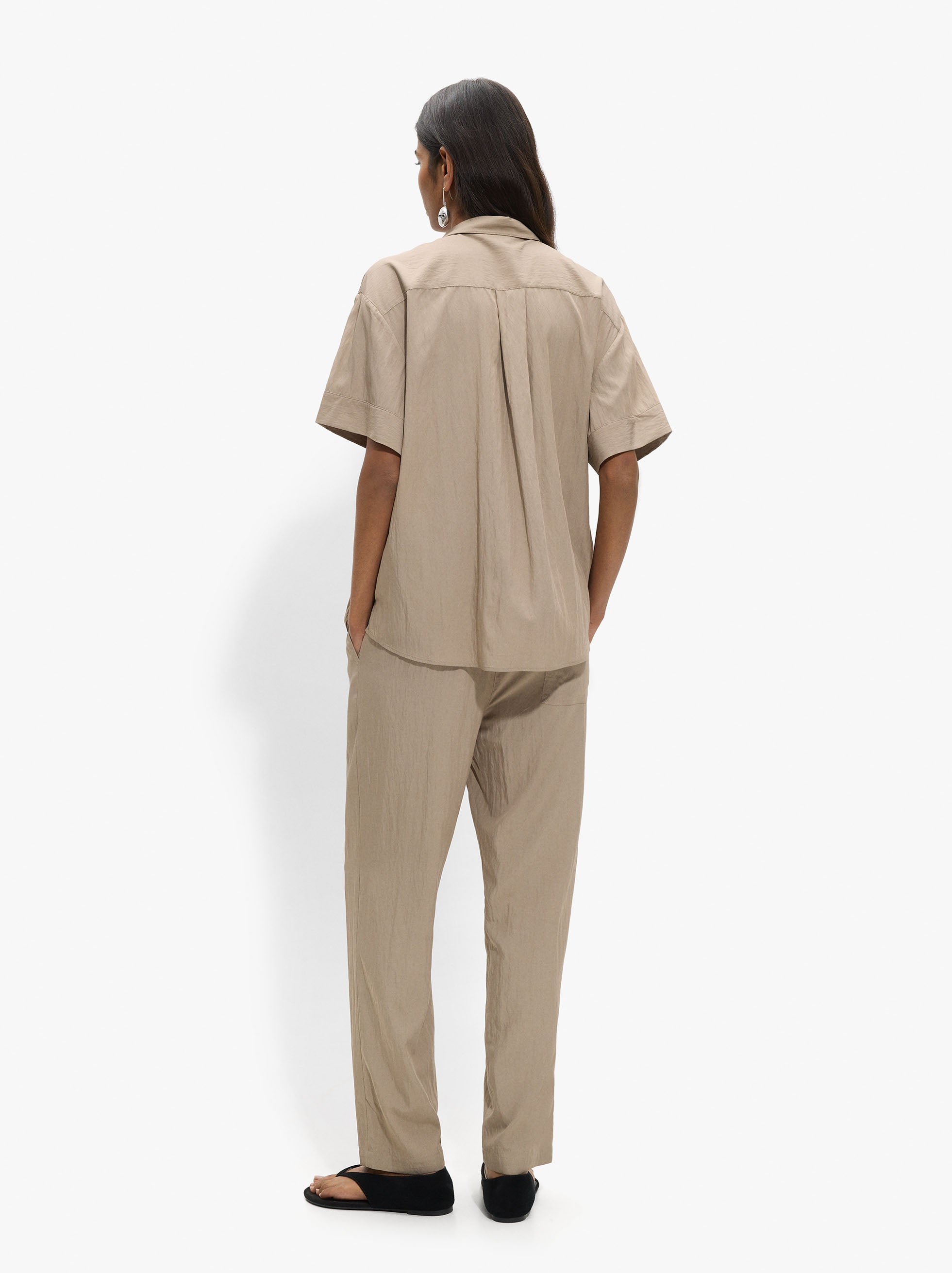 Camisa Efecto Arrugado Con Bolsillo