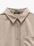 Camisa Efecto Arrugado Con Bolsillo