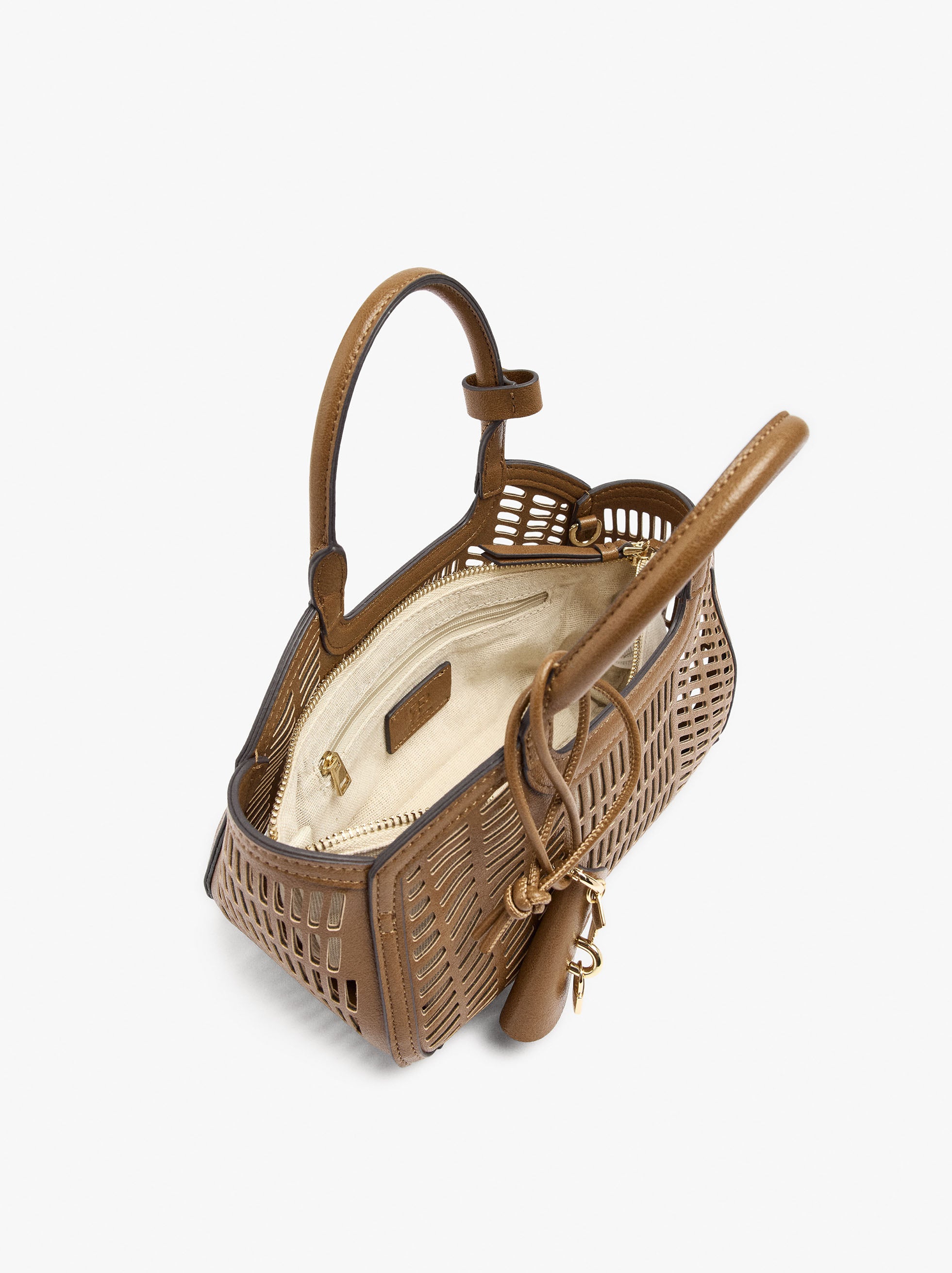 Bolso Tote Perforado Con Bolso Removible M