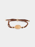 Pulsera Ajustable De Cordón De Piel Con Piedra