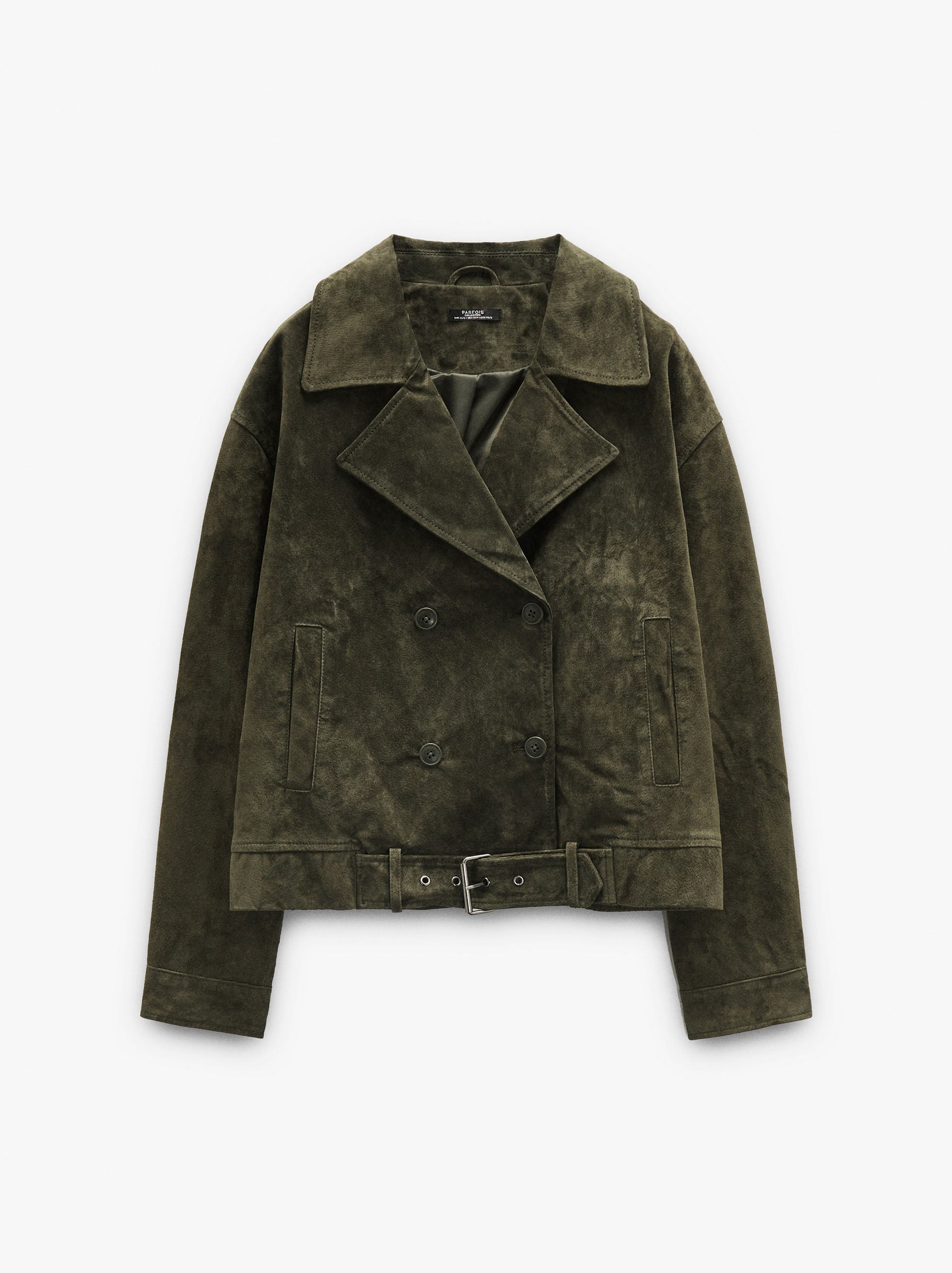 Chaqueta De Piel Con Cinturón