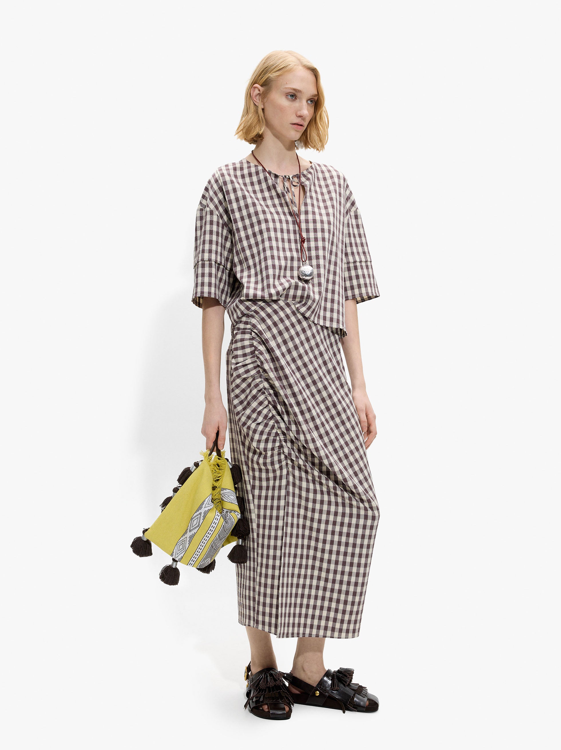 Blusa A Cuadros Vichy Con Lazo