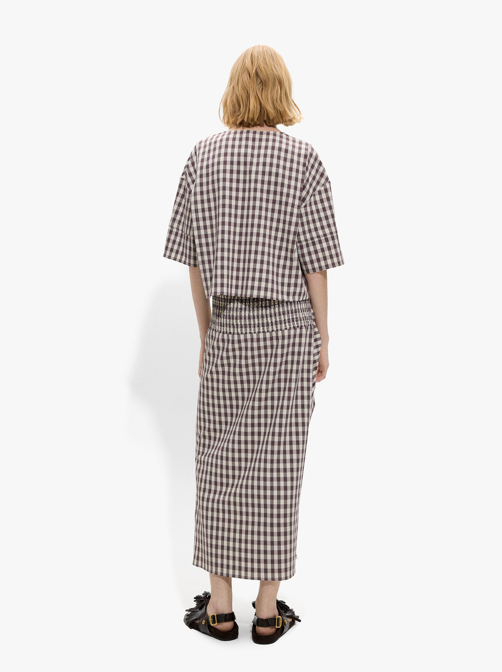 Blusa A Cuadros Vichy Con Lazo