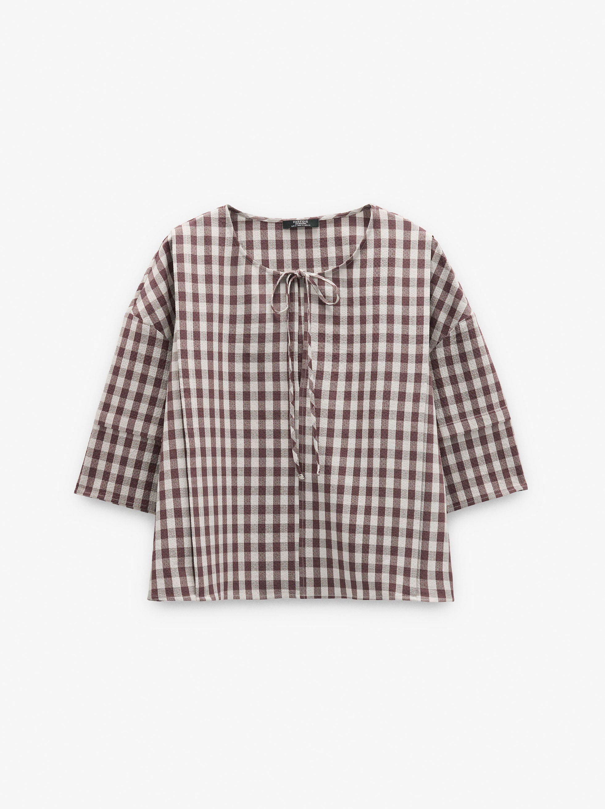 Blusa A Cuadros Vichy Con Lazo