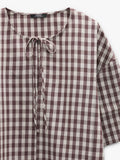 Blusa A Cuadros Vichy Con Lazo