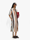 Vestido Midi Con Bolsillo Y Cinturón