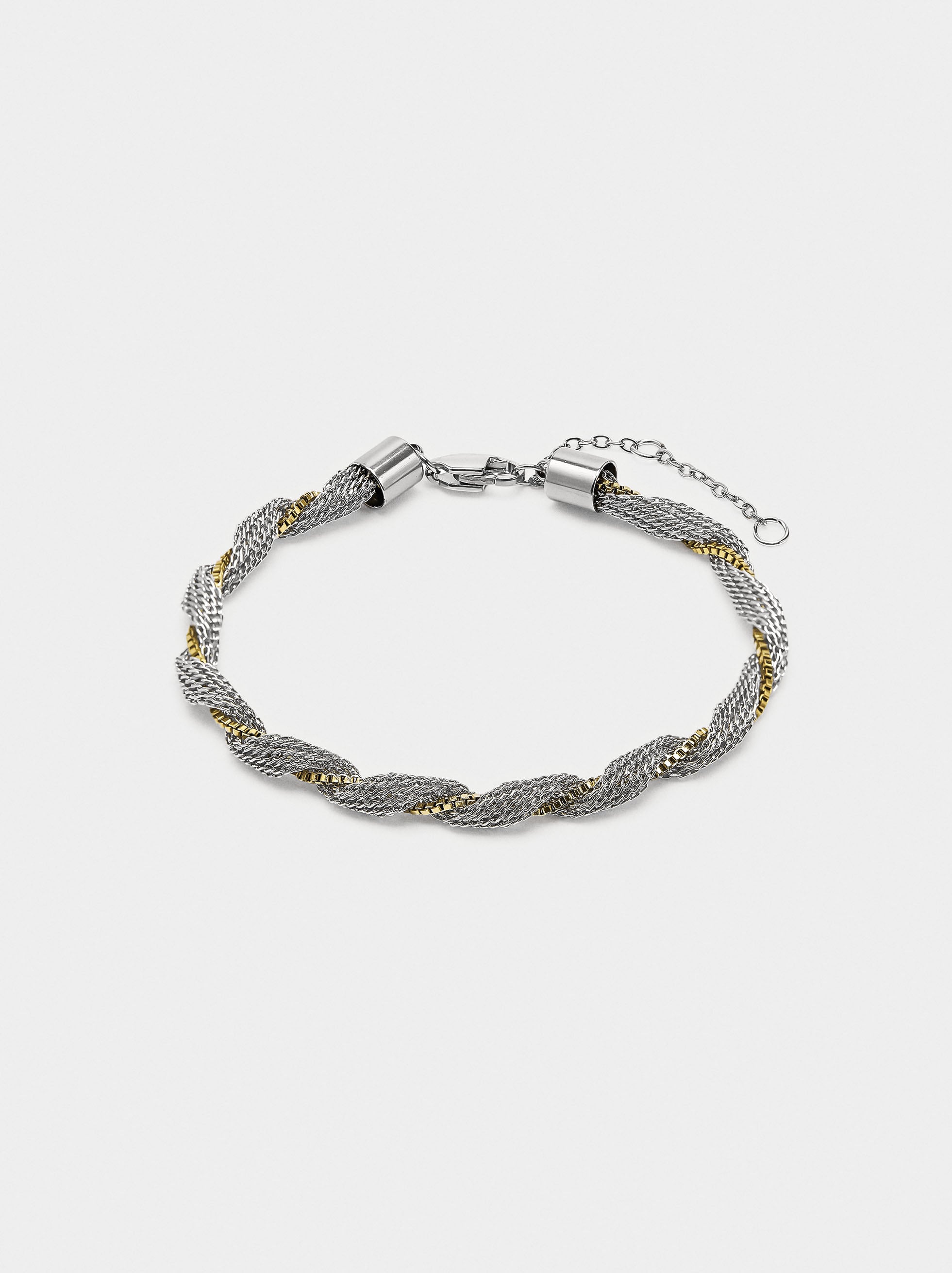 Pulsera Trenzada Bicolor - Acero Inoxidable