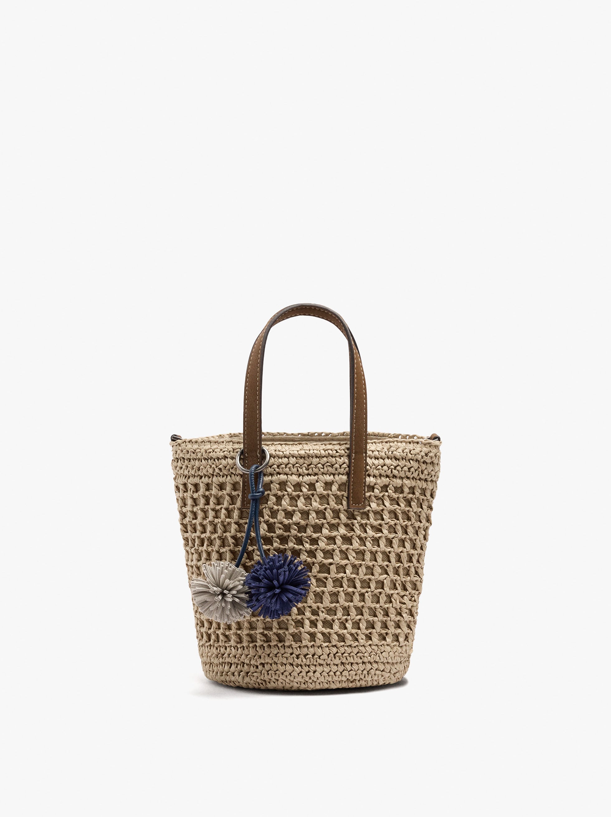 Bolso Bombonera Efecto Rafia Con Pendiente