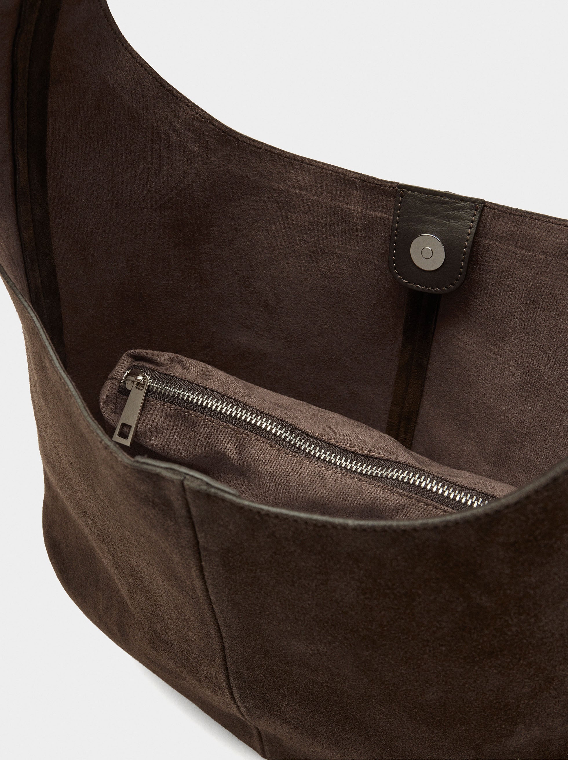 Bolso De Hombro De Piel Con Bolsa Extraíble