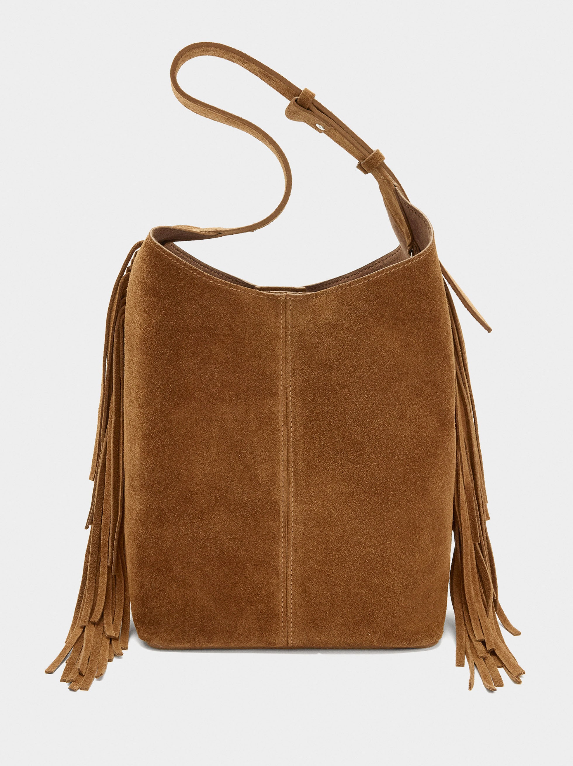 Bolso De Hombro De Piel Con Bolsa
