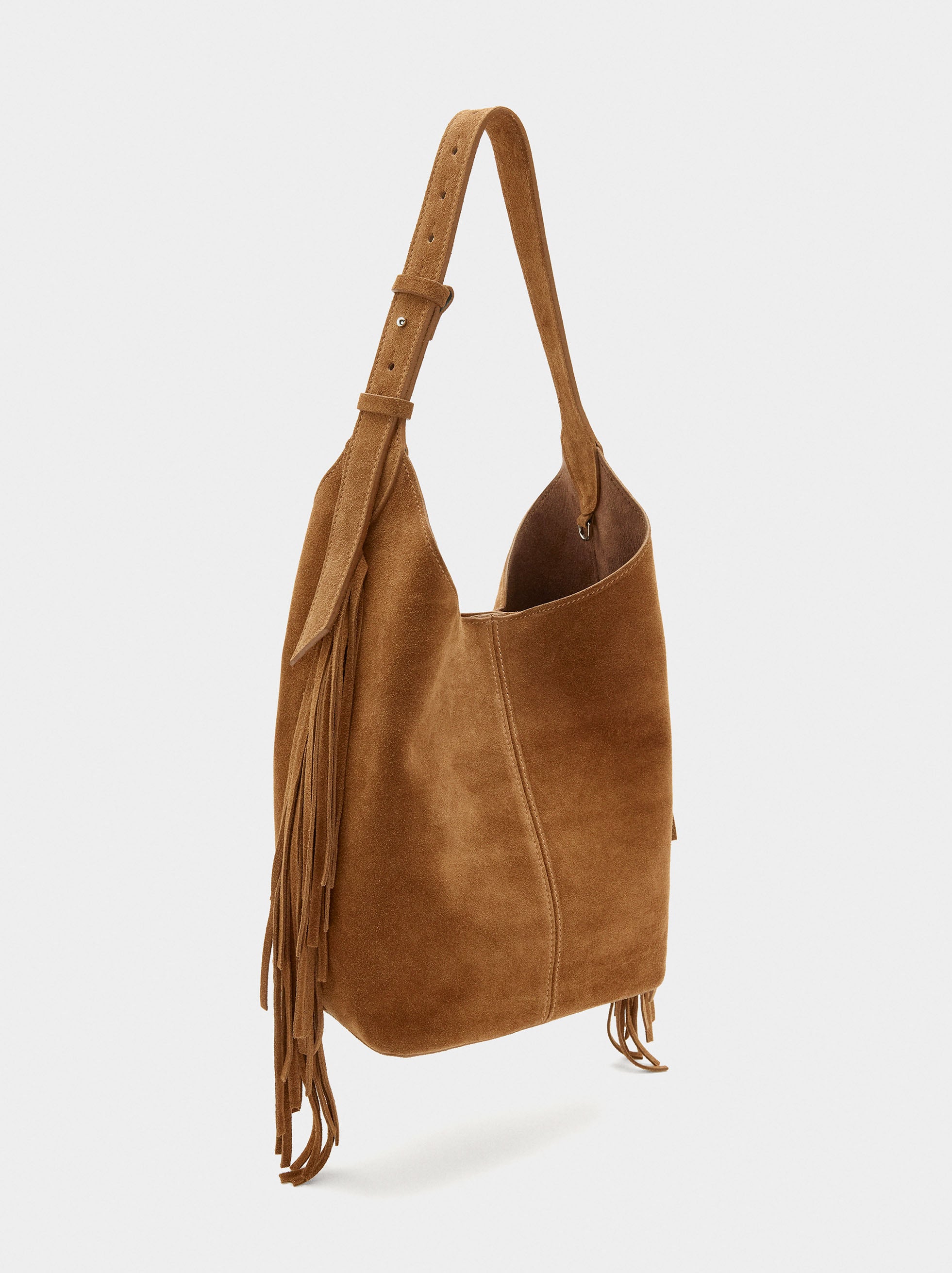 Bolso De Hombro De Piel Con Bolsa