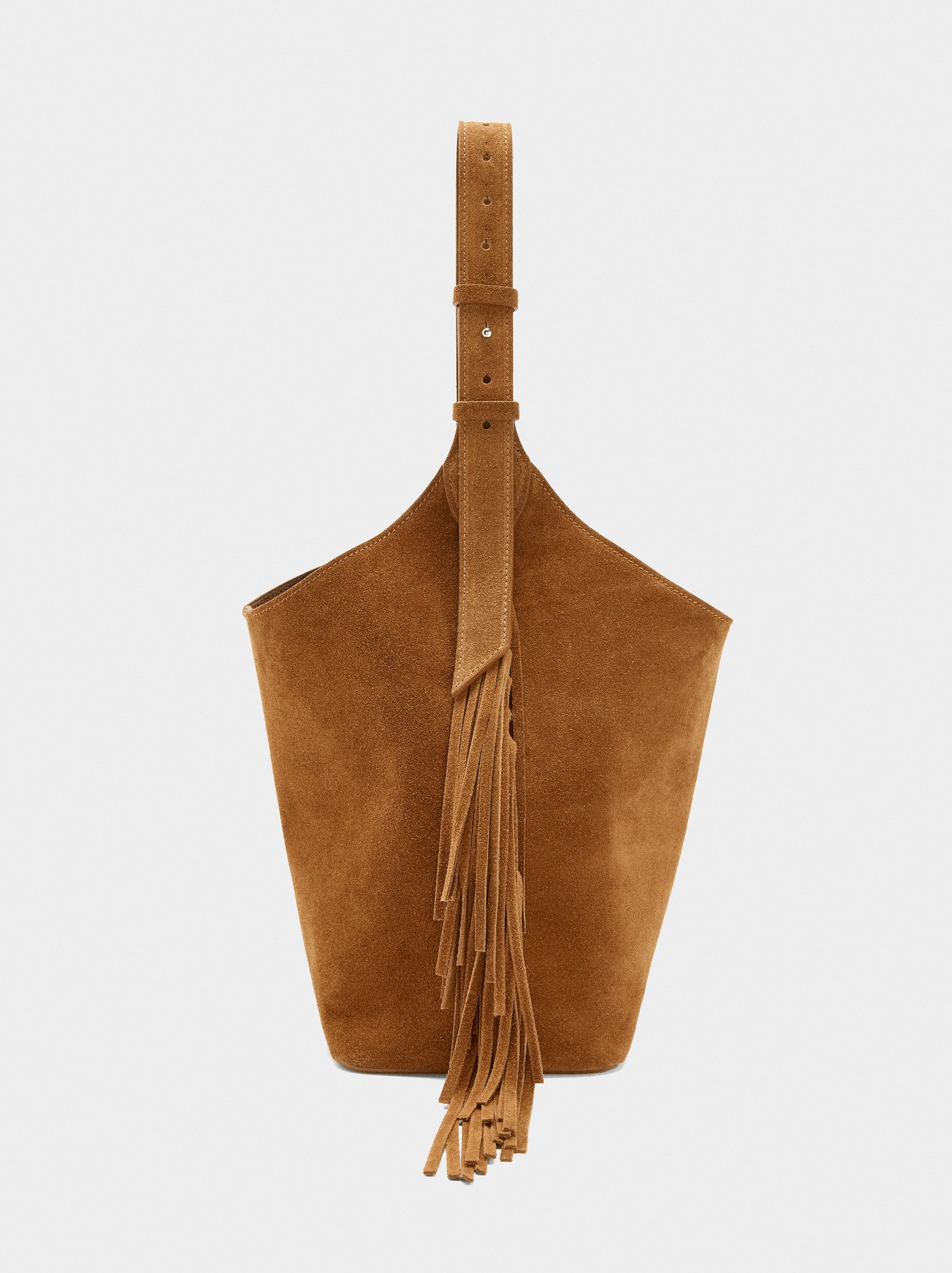 Bolso De Hombro De Piel Con Bolsa