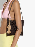 Bolso Sobre Efecto Rafia Con Colgante