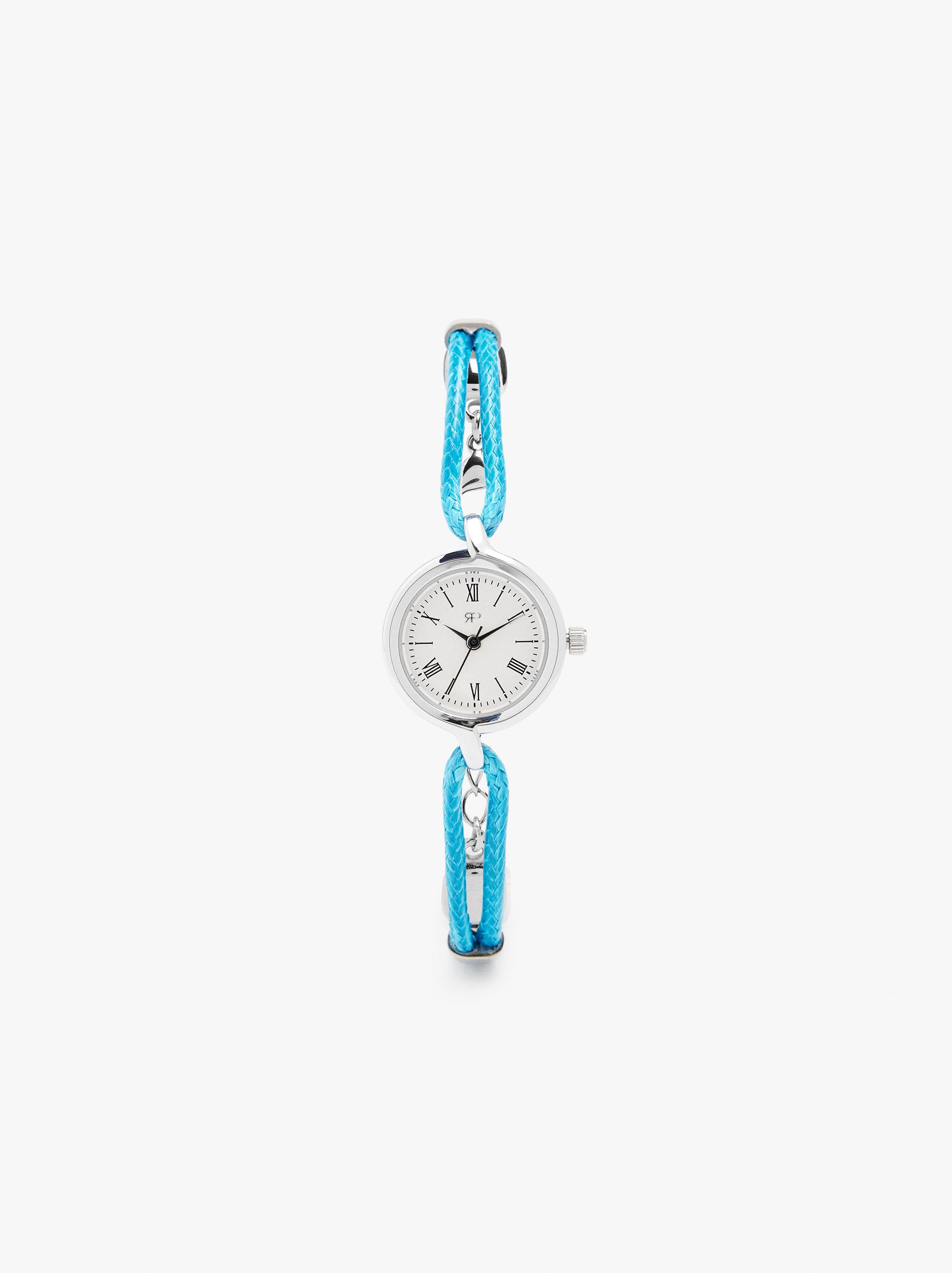 Reloj Redondo Con Pulsera De Cordón