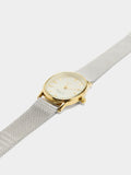 Reloj Oval Bicolor Con Punto Metálico De Acero Inoxidable